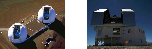 左：ケック天文台／右：ラス・カンパナス天文台