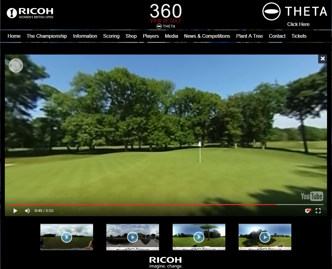 RICOH THETA Sが全英リコー女子オープンの公式360度カメラとして採用