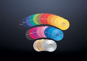 CD-Rメディアの24色カラーバリエーション
