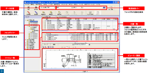 新製品「FACTRIO ドキュメント管理システム V2」の画面データ