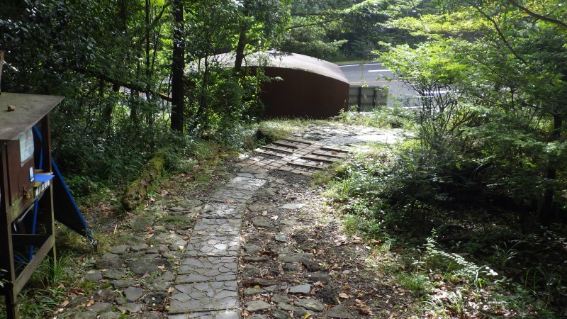 登山口では陽が差してさしている
