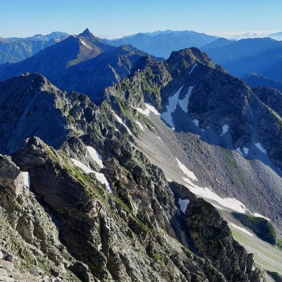 槍ヶ岳が見える