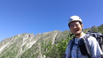 岳沢パノラマから奥穂を望む