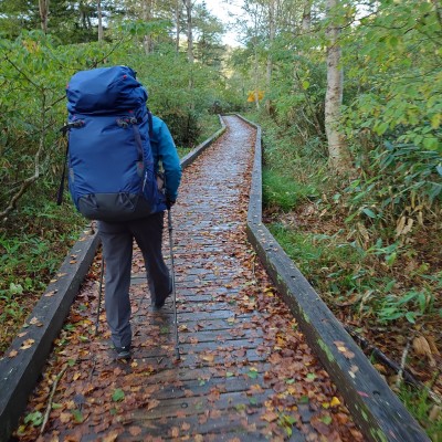 木道をスタート