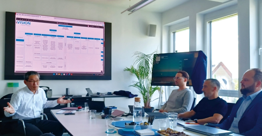 2020年にグループ入りしたドイツのDataVision社幹部とのディスカッション